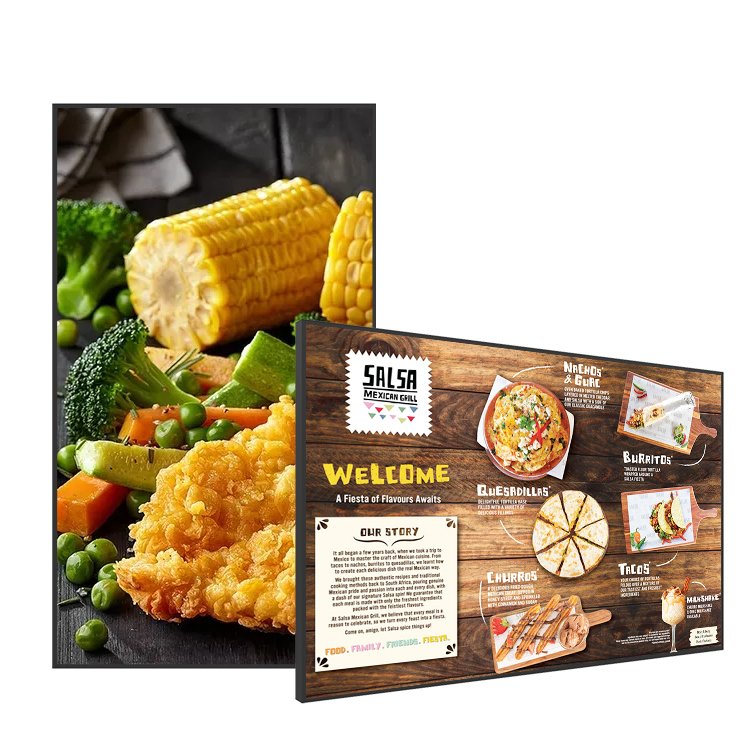 32 43 50 55 Inch Indoor Ceiling Mount Ad Display Digital Menu Board Price Indoor Advertising Screen For Restaurant