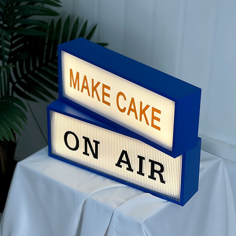 Portable movable tabletop lightbox replaceable panel desktop logo sign and advertising board customization