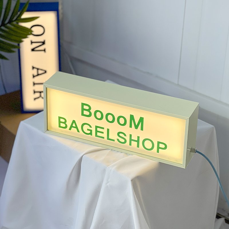 Portable movable tabletop lightbox replaceable panel desktop logo sign and advertising board customization