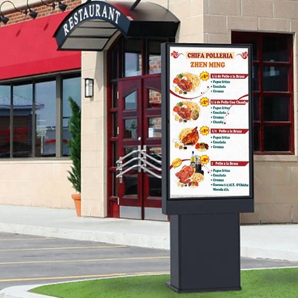 55" Outdoor KIOSK Advertising Machine Display High Brightness LCD Digital Screen Drive Thru Outdoor Advertising Menu Board