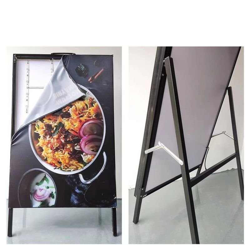Competitive Price Ultra-thin light box A-Frame Folding Slide-in Sign Board For Outdoor Street Display