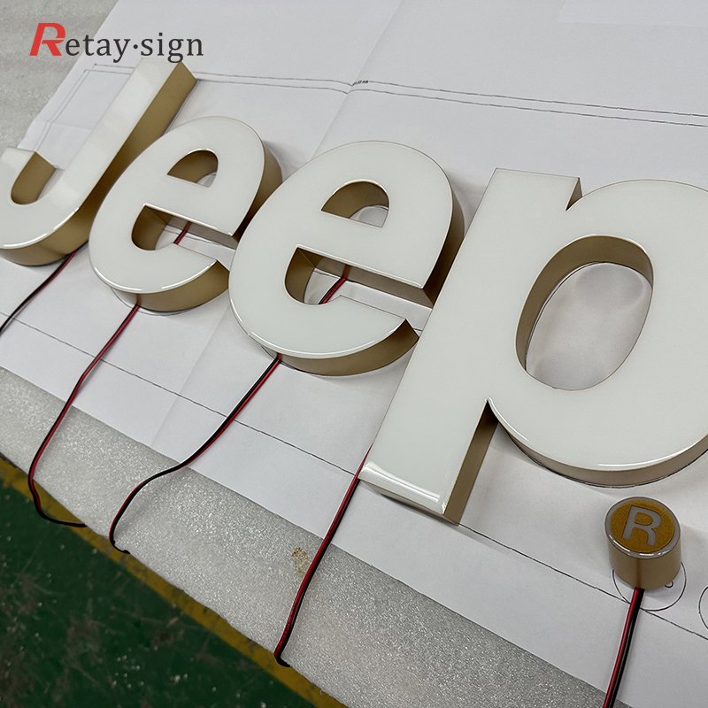 Custom letter logo outdoor advertising business for room open smoke shop led sign