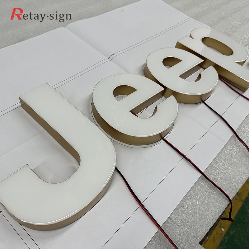 Custom letter logo outdoor advertising business for room open smoke shop led sign