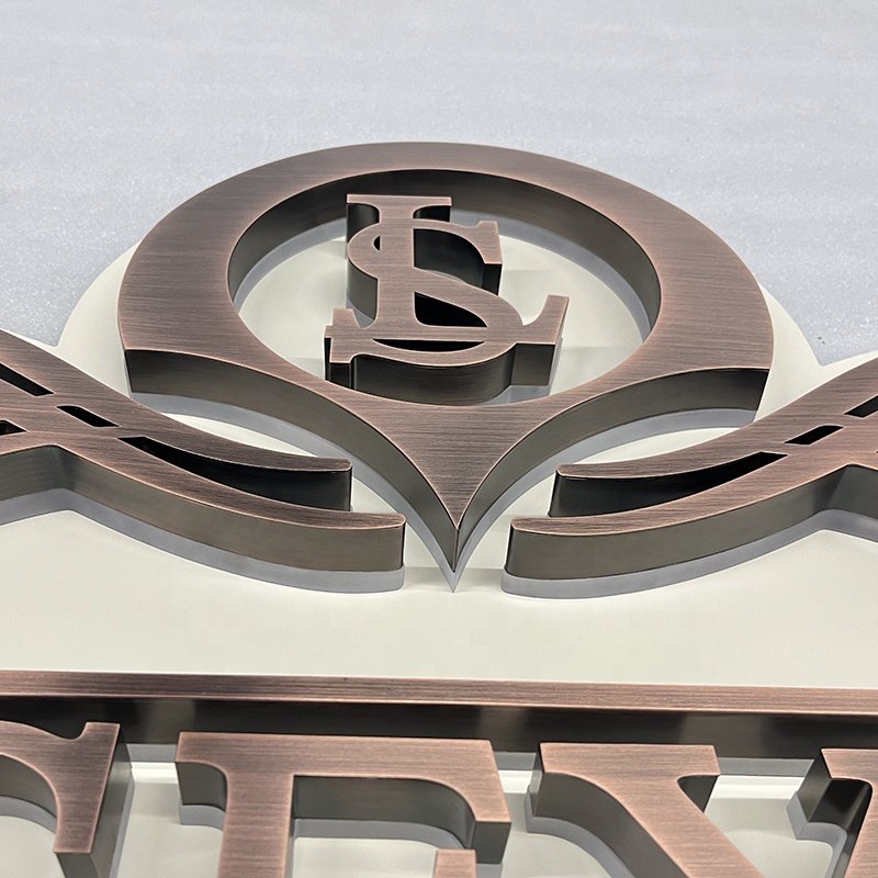 Original Factory Crafted Light-Up Large Acrylic Letters Outdoor Sign with Electroplating Retro Metal