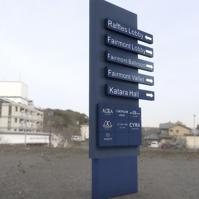 Custom pylon sign free standing parking pylon signage pylon signs outdoor metal backlit letter sign board