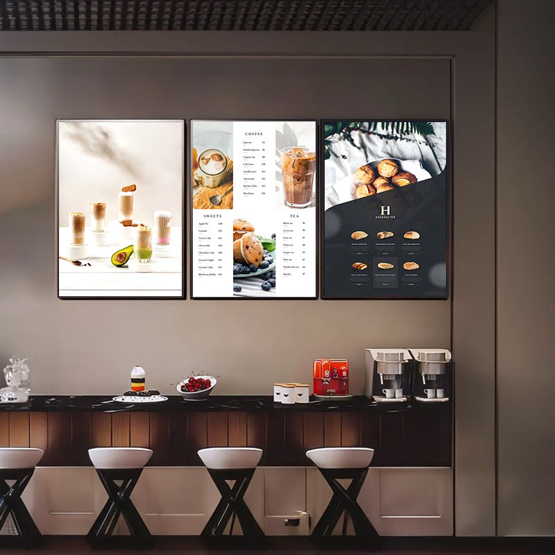 advertising led restaurant solid fast food menu board signs Poster Slim Ultra Thin Light Box Display light box sign