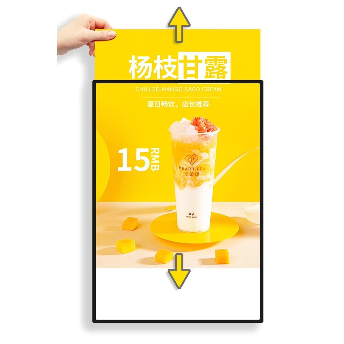 Shop light box illuminated advertising sign board LED light picture frames for advertising display