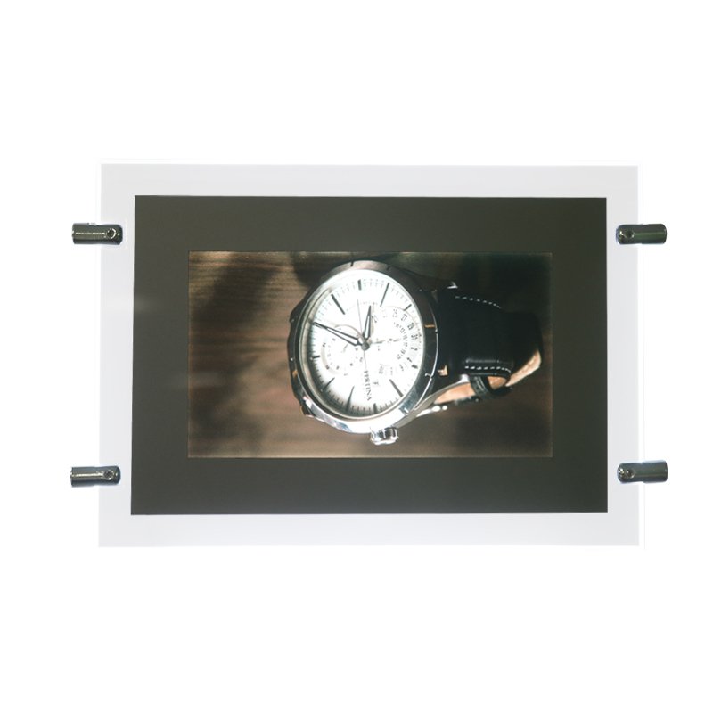 Dropshipping Crystal Led Realestate Window Display Frames Square Wall Mounted Poster Hanging Kits Single-Sided Acrylic Light Box