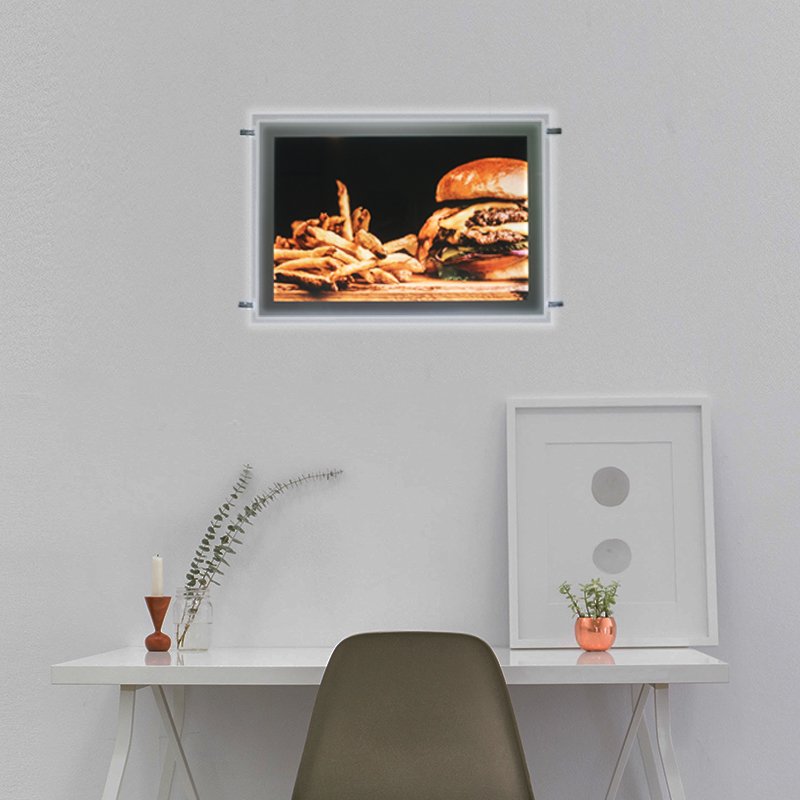 Dropshipping Crystal Led Realestate Window Display Frames Square Wall Mounted Poster Hanging Kits Single-Sided Acrylic Light Box