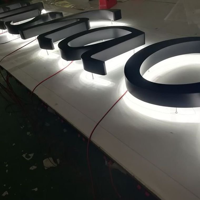 Good Quality Custom Advertising Led Business Metal Backlit Sign Silver Led Outdoor Sign Board