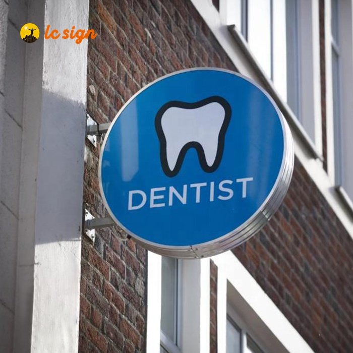 Shopping Street Outdoor Golden Acrylic Sign Board Custom Wall Side Hanging Circle Mounted Signboard Two sides Led Light Box