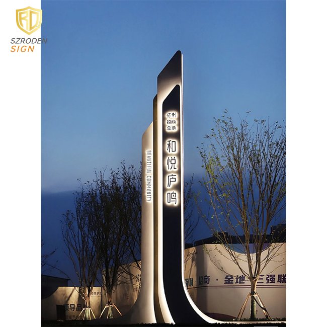 Factory Advertising Sign Customize Led Pylon Sign for Shopping Center Design