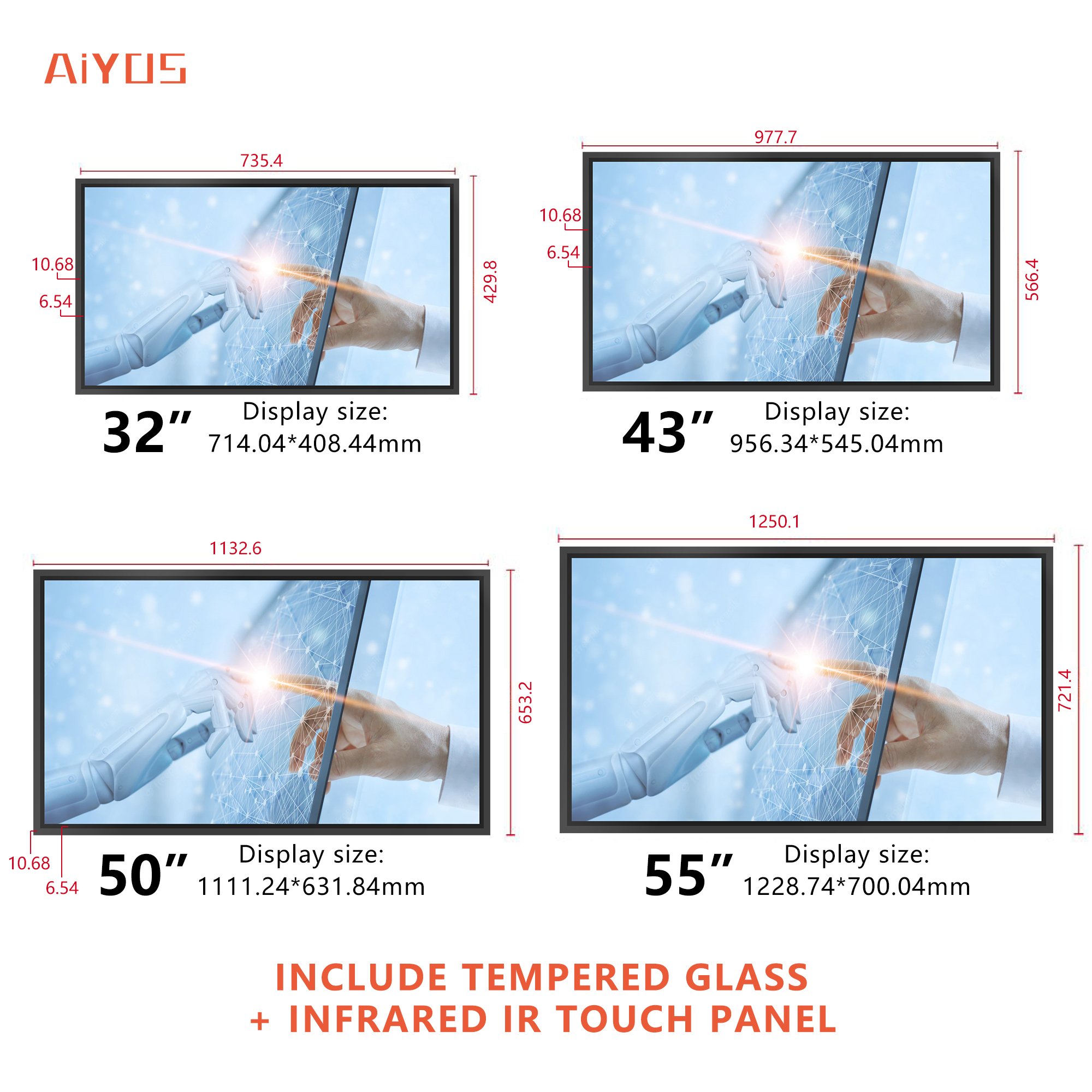 32 43 inch Indoor Window Ceiling Advertise Display Hanging digital signage wall mounted LCD menu board Advertising machine