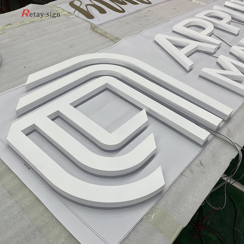 Outdoor shop advertising 3d backlit led marquee Stainless Steel display letters sign board