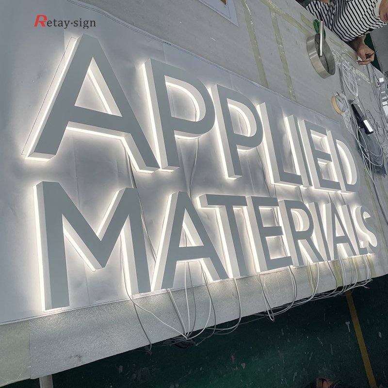 Outdoor shop advertising 3d backlit led marquee Stainless Steel display letters sign board