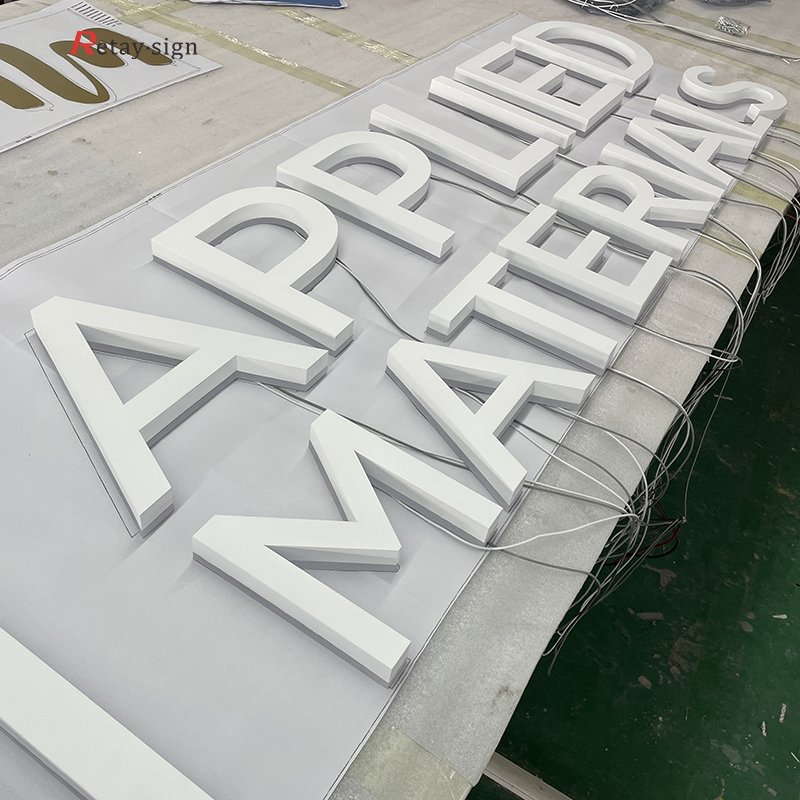Outdoor shop advertising 3d backlit led marquee Stainless Steel display letters sign board