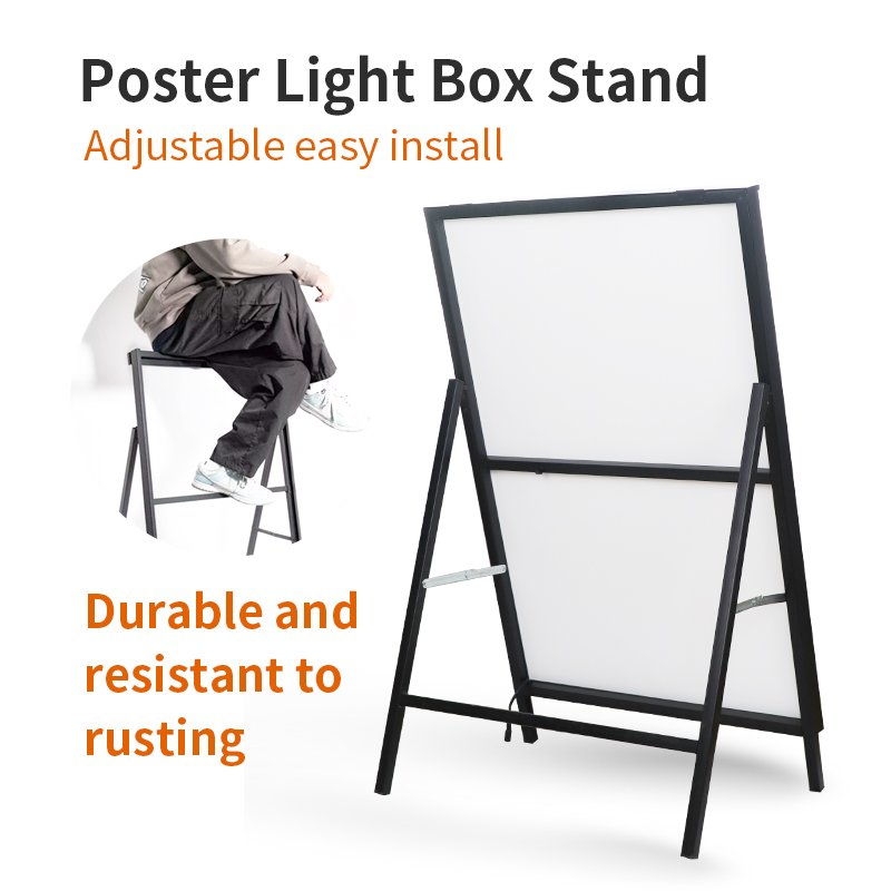 A1 A2 Portable Vertical Poster Display Rack, Mall Advertising Promotion Framework, Slim LED Light Box