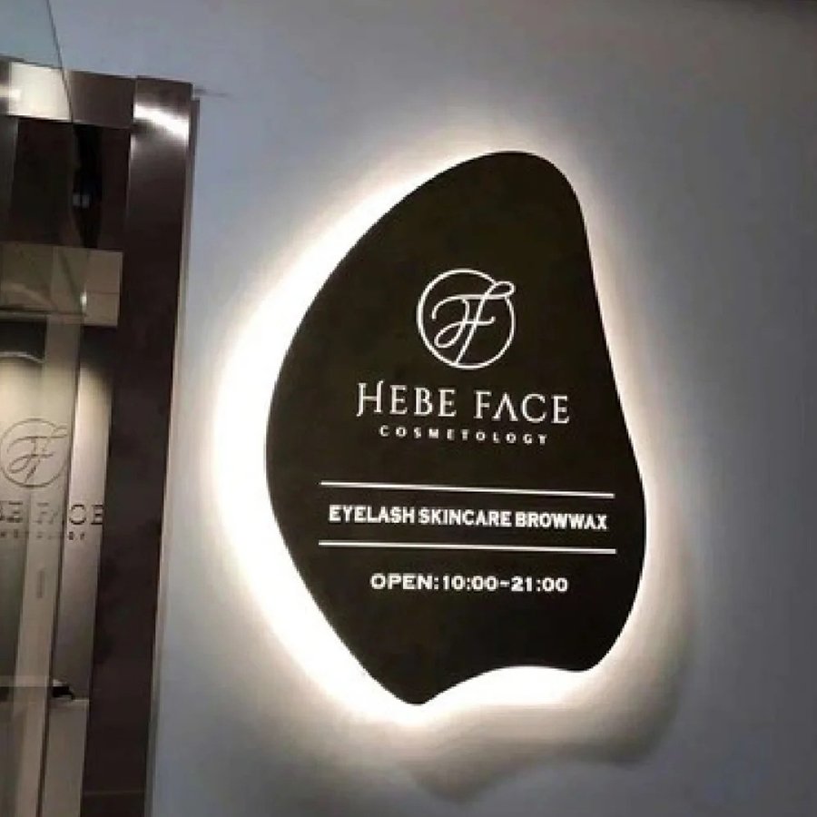 Ins mirror stainless steel hollow light box advertisement Door signboard billboard making outdoor wall display board