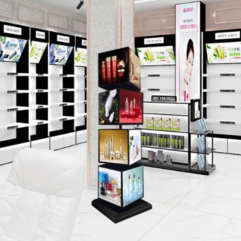 Rotating LED Light Box Display for Outdoor Advertising Menu Board 4-Sided Illuminated Signs for Cafe and Business Use