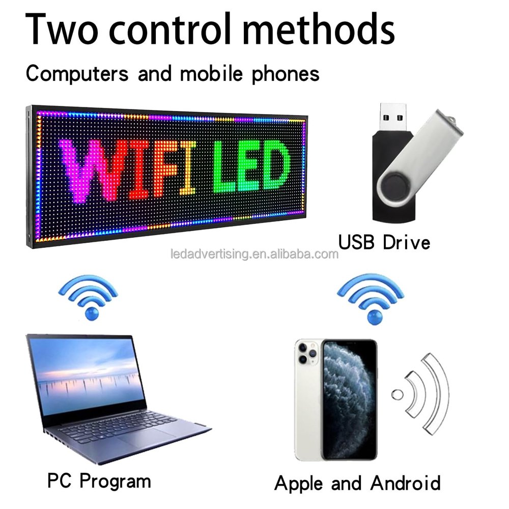 P10 Outdoor Full Color LED Signs WIFI Control With High Brightness Scrolling led sign Programmable for Store Business board