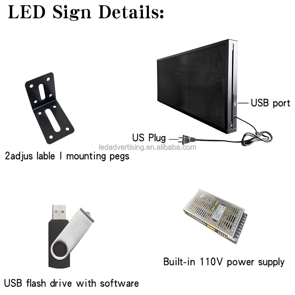 P10 Outdoor Full Color LED Signs WIFI Control With High Brightness Scrolling led sign Programmable for Store Business board