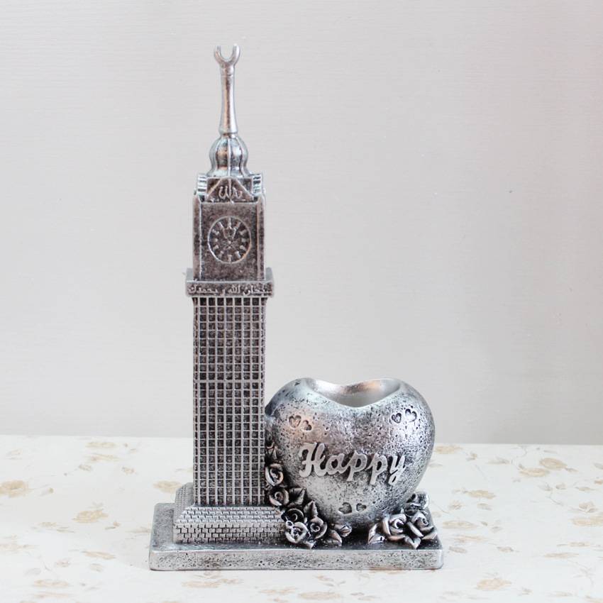 Resin crafts European -style clock pen holder decoration study decoration student gift manufacturer direct sales