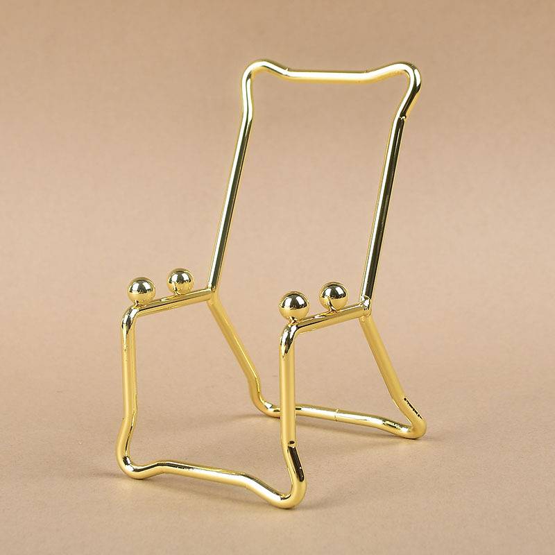 Small chair mobile phone bracket Simple iron art creative metal ornaments ore rough crystal agate tablets display standing stand