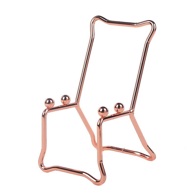 Small chair mobile phone bracket Simple iron art creative metal ornaments ore rough crystal agate tablets display standing stand