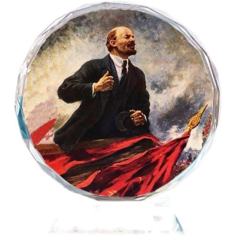 Lenin Crystal Portrait Doll Model Model Office Black Creative Birthday Gift Memorial Crafts