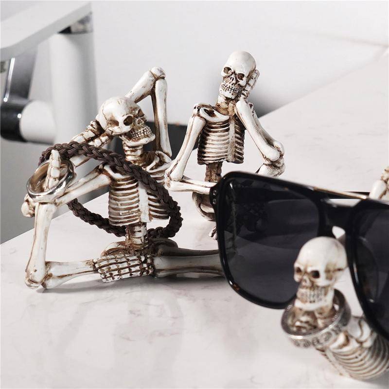 Medieval Gothic style skull ornaments 4 Halloween decoration small decoration home desktop resin crafts