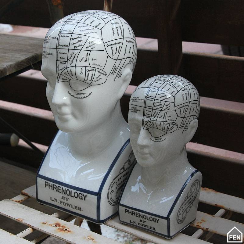 Export authentic ceramic portrait head decoration retro skull analysis ice crack craft home decoration prop