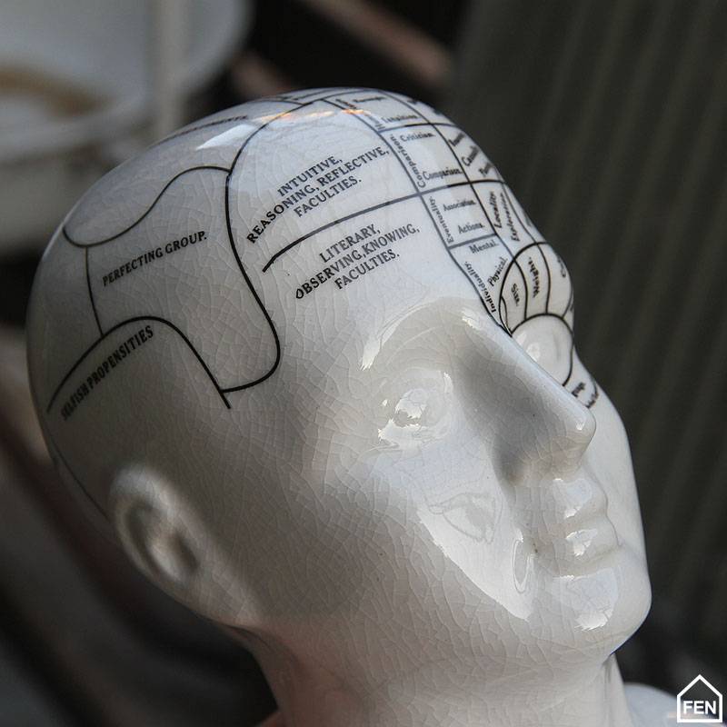 Export authentic ceramic portrait head decoration retro skull analysis ice crack craft home decoration prop
