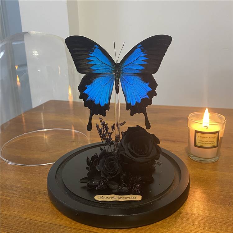 Black Rose Paradise Phoenix Butterfly Butterfly Simagon Glass Cover