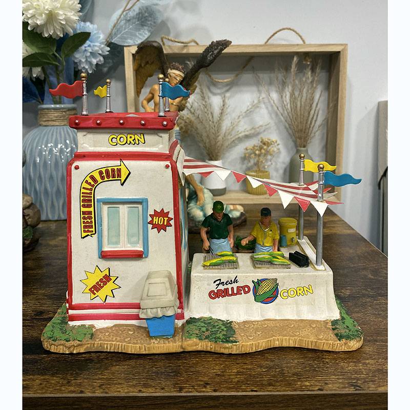 Ceramic rural scene swing barbecue stall