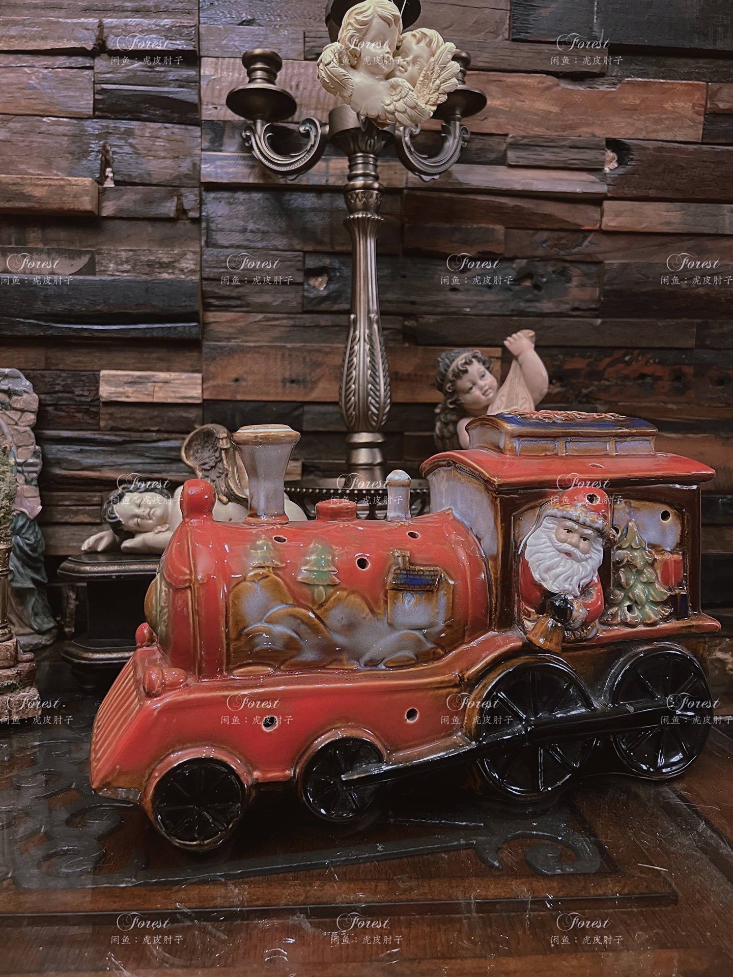 Export high -temperature ceramic kiln becomes glaze Christmas train big decoration