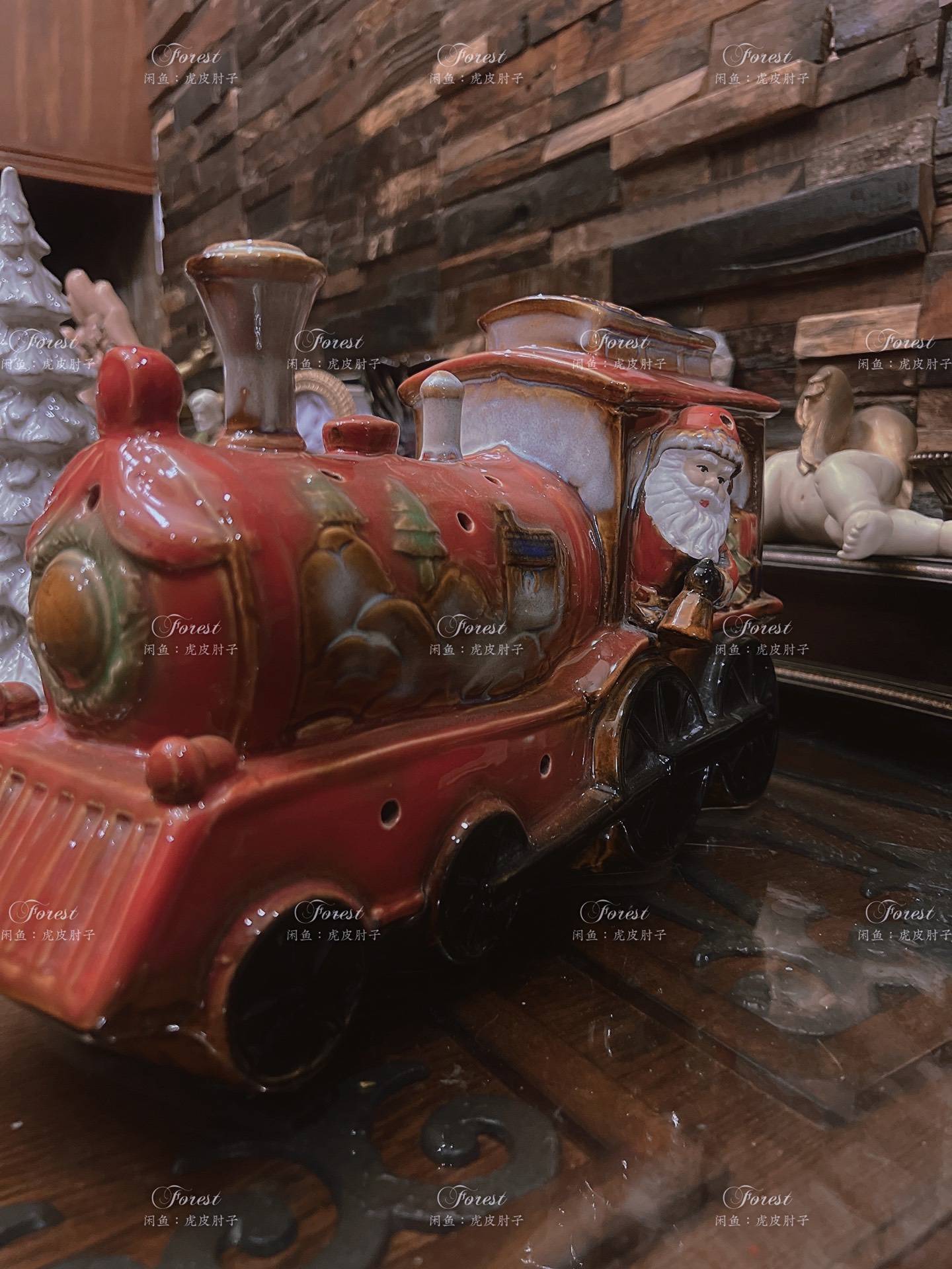 Export high -temperature ceramic kiln becomes glaze Christmas train big decoration