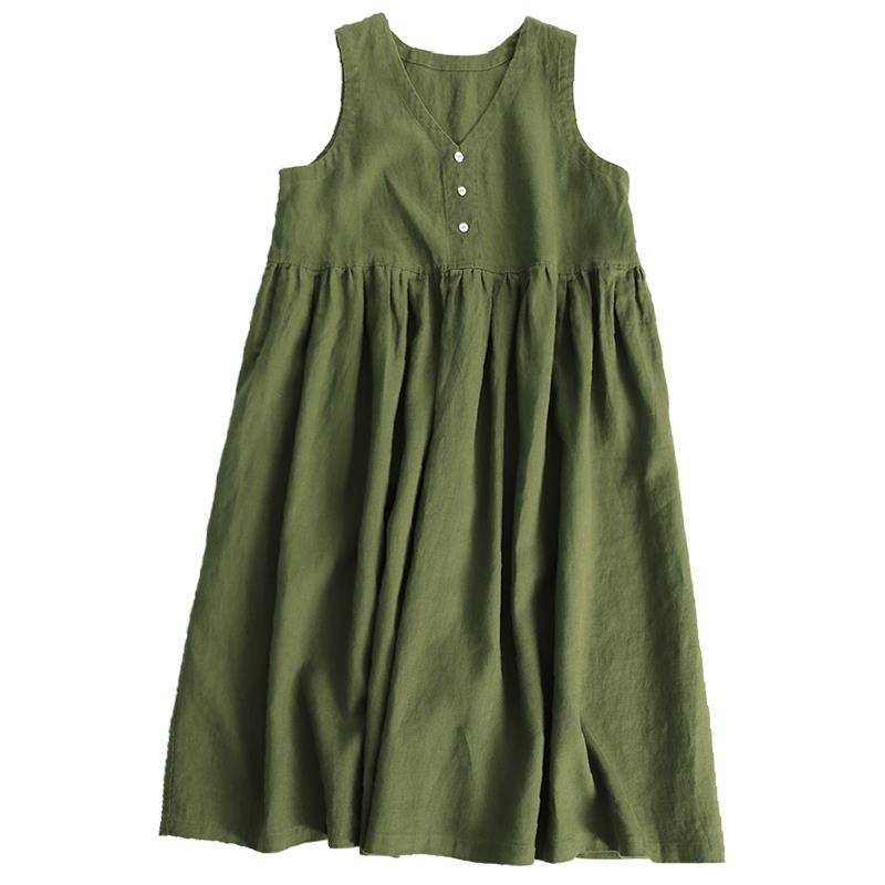 The vest skirt is wearing age -reducing literary linen before and after
