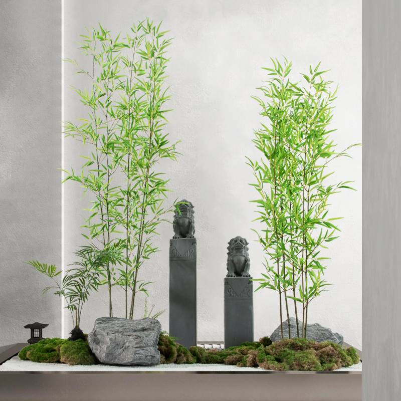 Simulation plant fake bamboo indoor and outdoor landing Zen decorative partition screen green planting potted plants create landscape ornaments