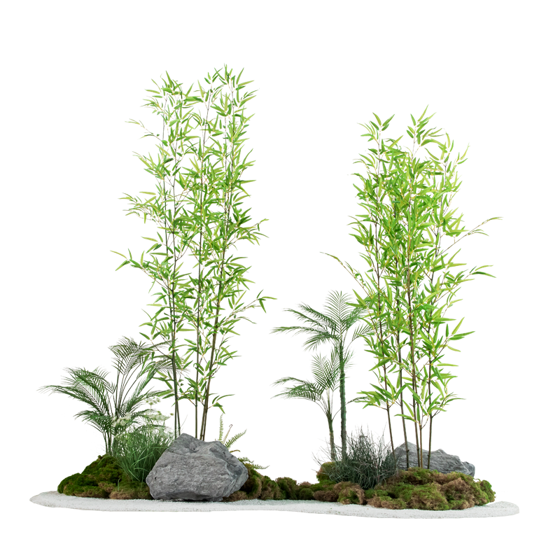 Simulation plant fake bamboo indoor and outdoor landing Zen decorative partition screen green planting potted plants create landscape ornaments