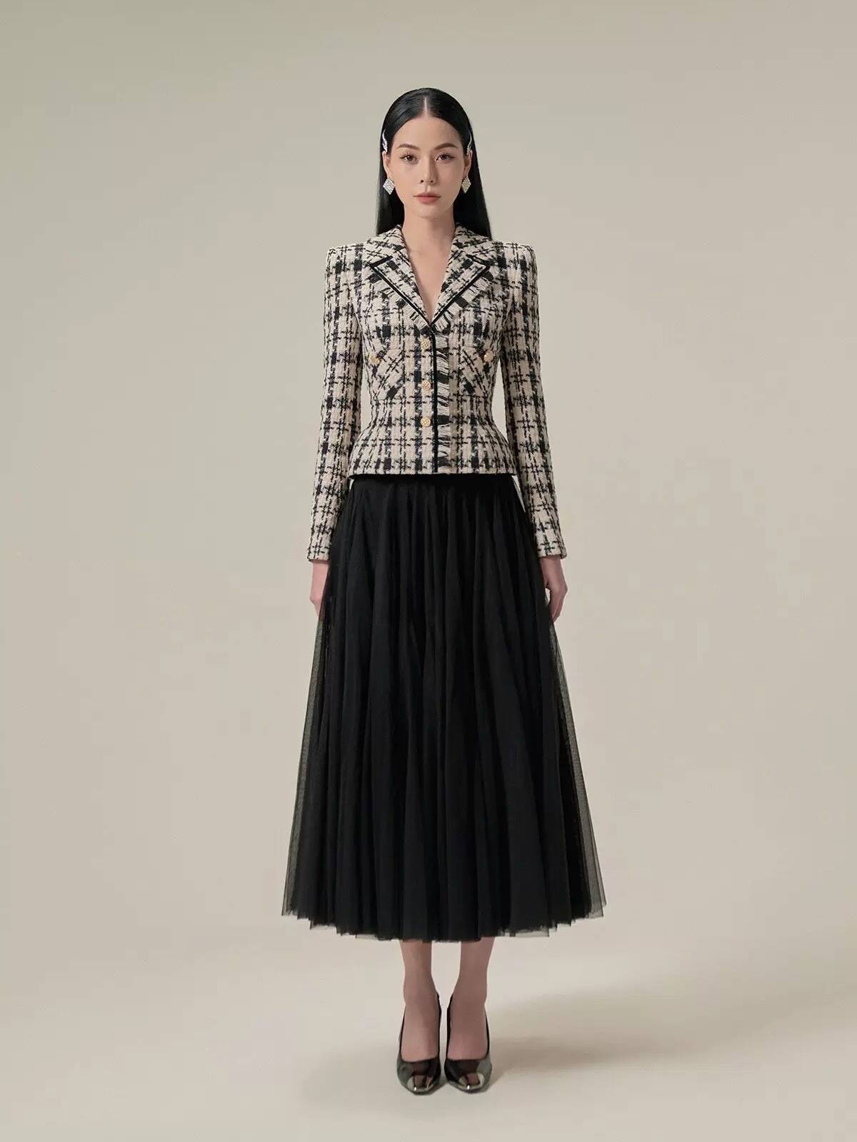 Mao Shi 2023 Thousand Birds Light Cooked Wind two -piece suit