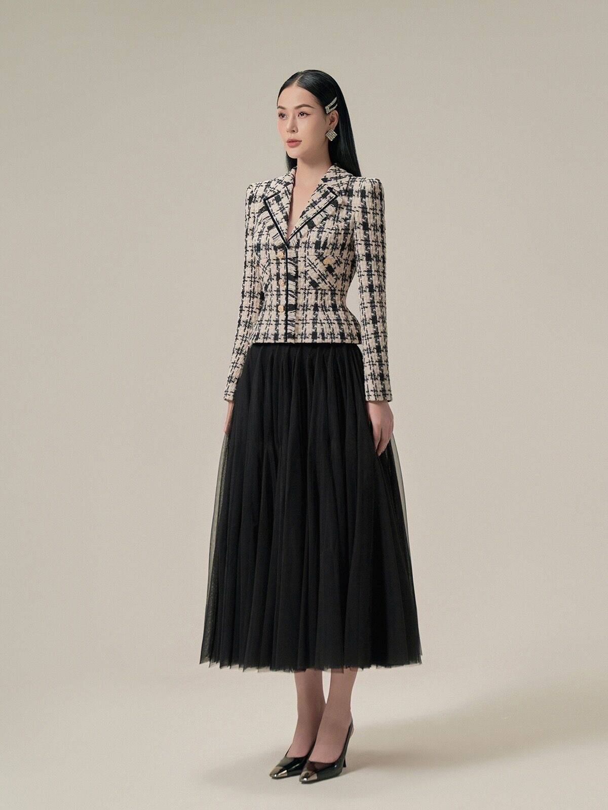Mao Shi 2023 Thousand Birds Light Cooked Wind two -piece suit