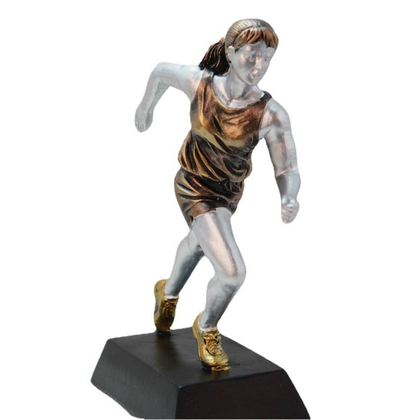 Sports resin craft series gold and silver women's running trophy decoration creative ornaments crafts