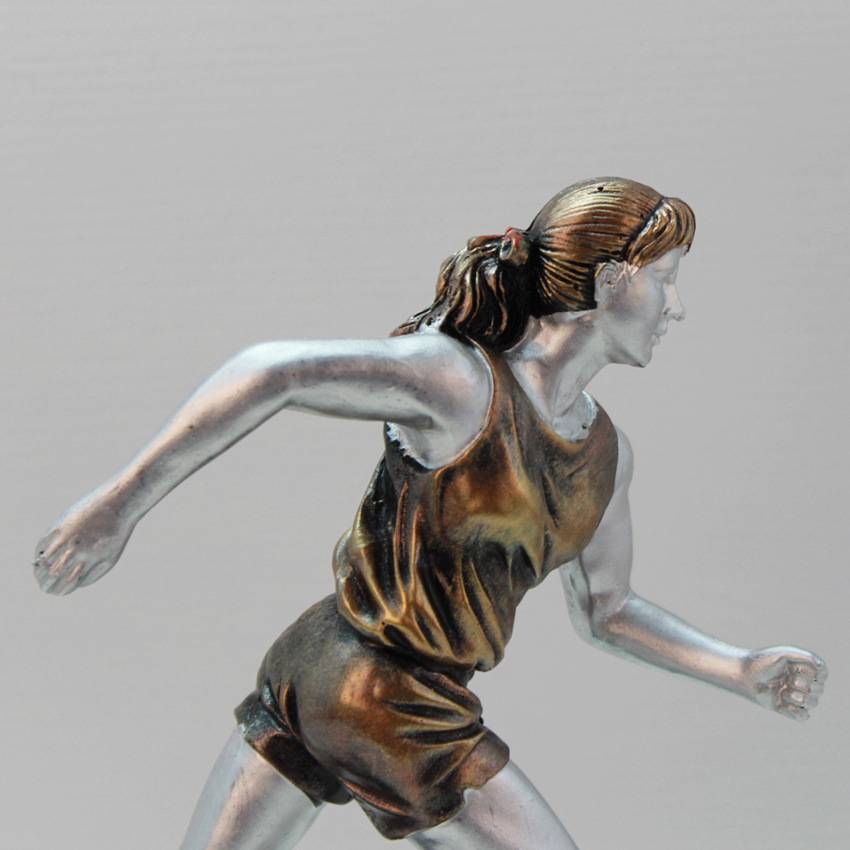 Sports resin craft series gold and silver women's running trophy decoration creative ornaments crafts