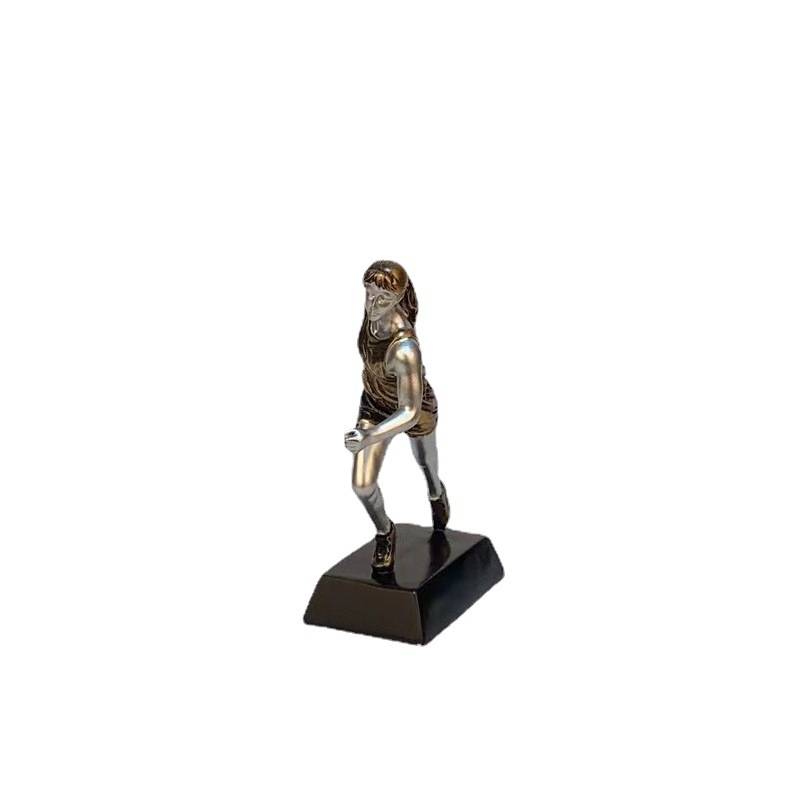 Sports resin craft series gold and silver women's running trophy decoration creative ornaments crafts
