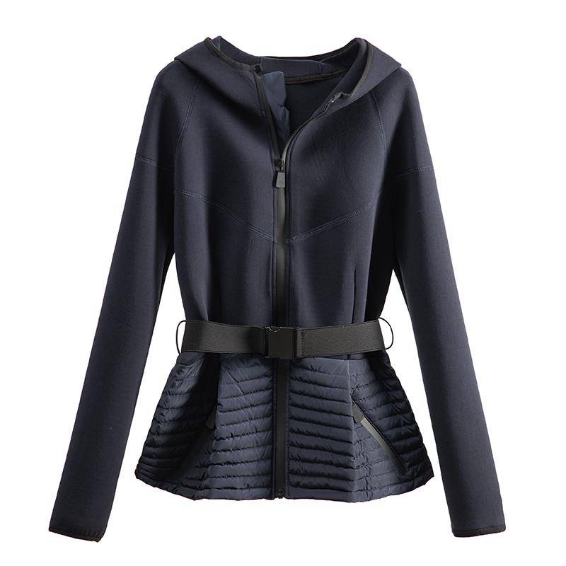 Big name cutting air cotton pink down lotus leaf swing sweater