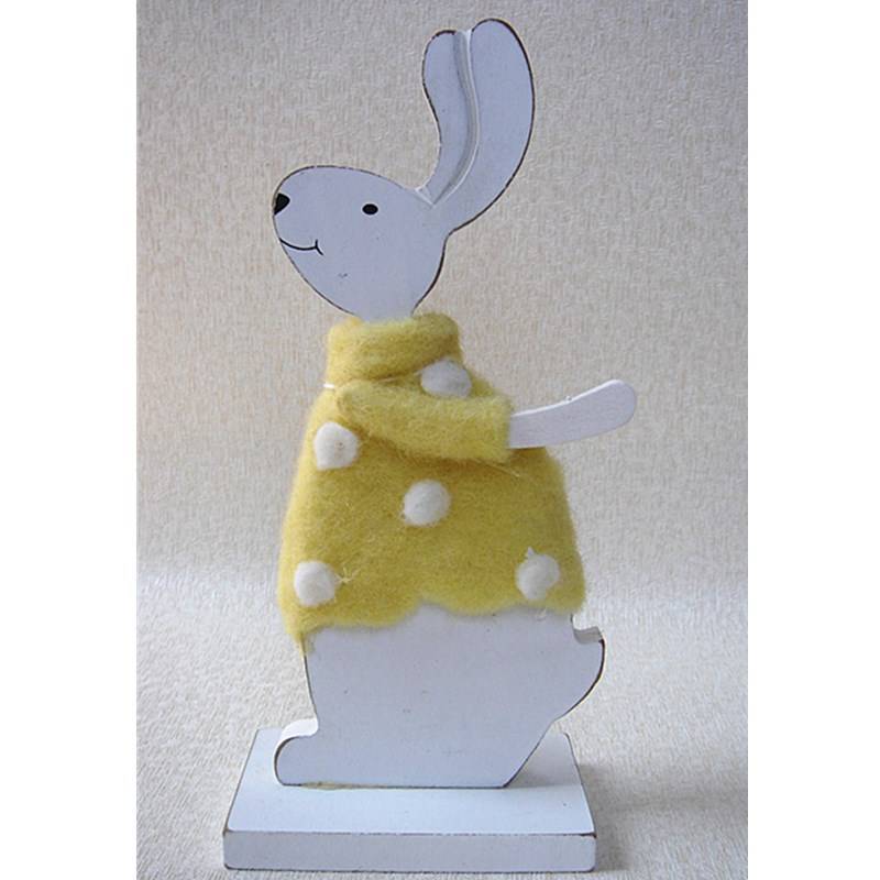 Tail single wooden feng shui rabbit decoration home decoration craftsmanship edge Easter decorative gift