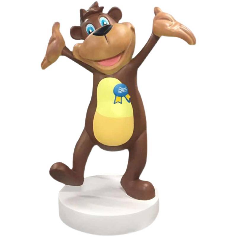 FRP sculpture customized large IP image electroplating stainless steel customized net red doll decoration IP cartoon character