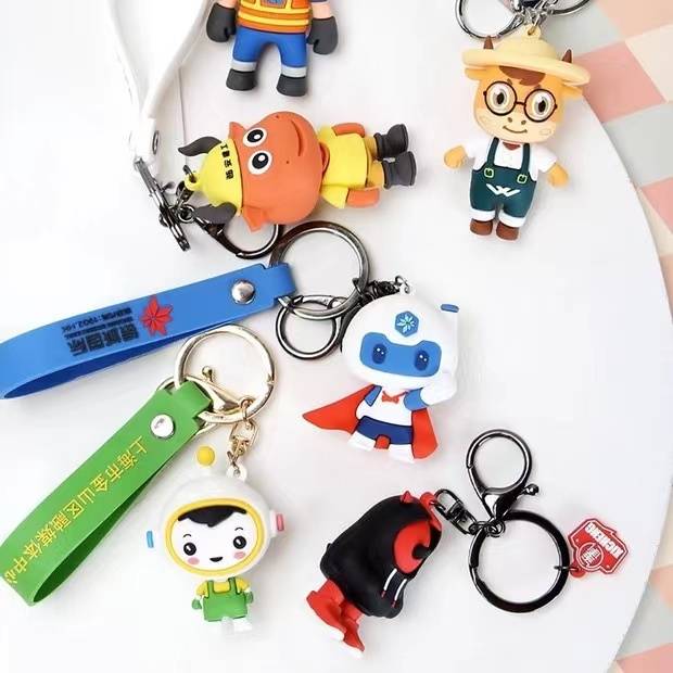 PVC Blind Box Dolls hand in hand customized tide to play with mascot swing keychain pendants to draw a logo