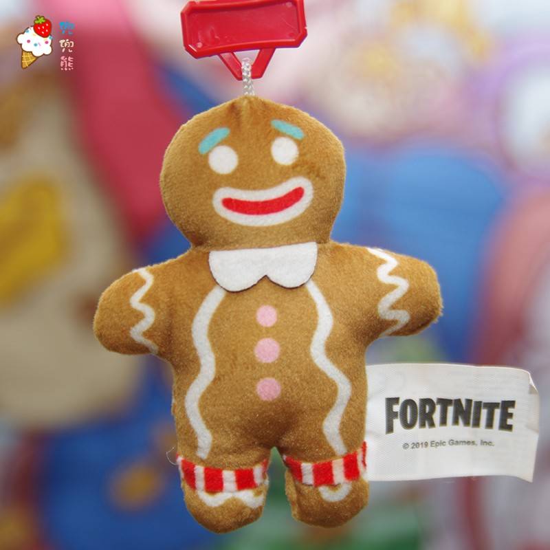 INS funny gingerbread man Christmas doll fortress night Fortnite soft monster plush toy pendant