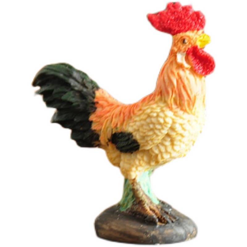 Handmade painting fun scene small rooster sand table ornaments